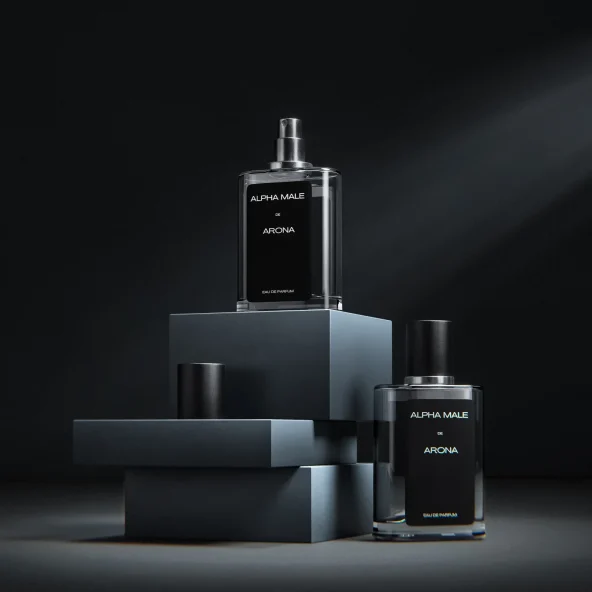 Perfume bottle packaging showing 