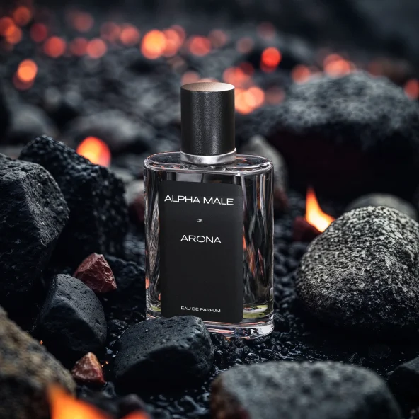 Perfume bottle packaging showing 