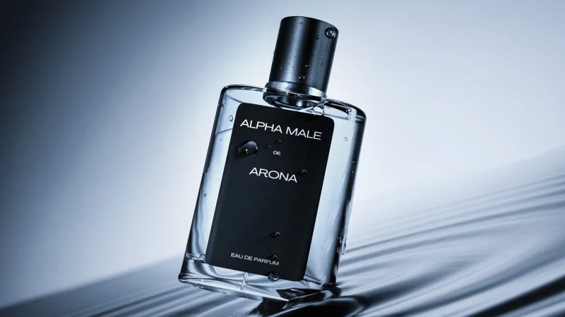 Perfume bottle packaging displaying 
