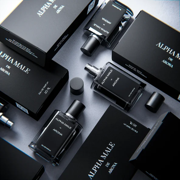 Perfume packaging featuring 