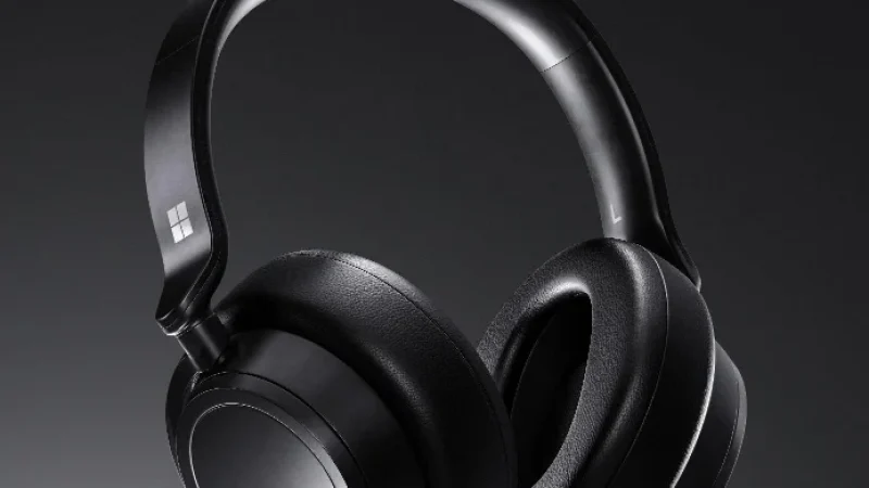 Black over-ear wireless headphones with padded ear cups and a sleek curved headband, photographed against a dark background for a premium, modern tone.